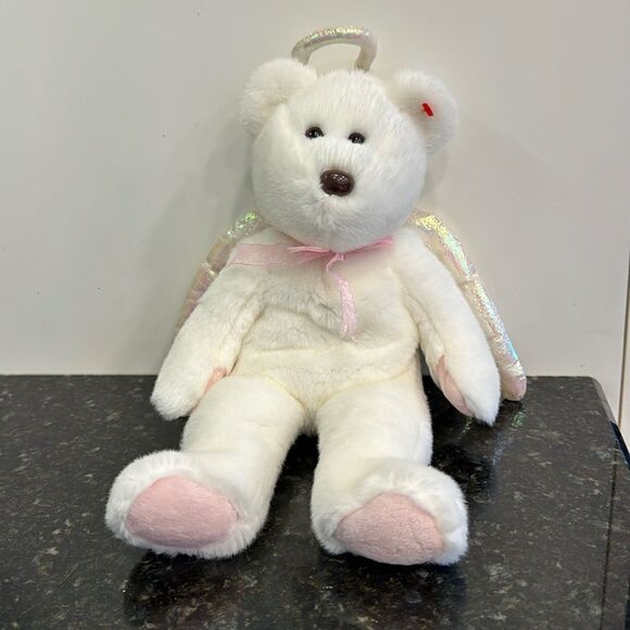 Vintage 1999 TY Halo the Angel Bear Plush Stuffed Animal the Original Be… - Picture 1 of 8